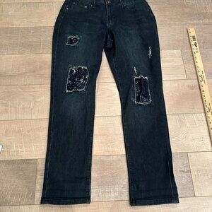 NEW DIRECTIONS WOMENS JEANS NEW SIZE 12R GIRLFRIEND DARK BLUE